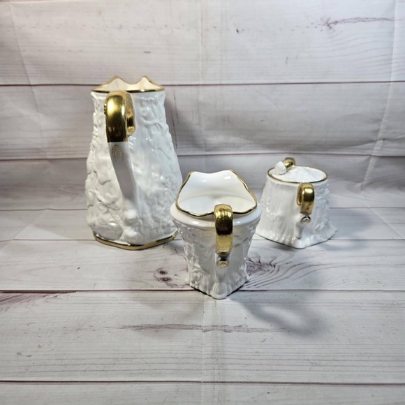 Royal Stafford Old English Oak - Coffee Set Creamer Sugar Pitcher -Set of 3 - Picture 3 of 16